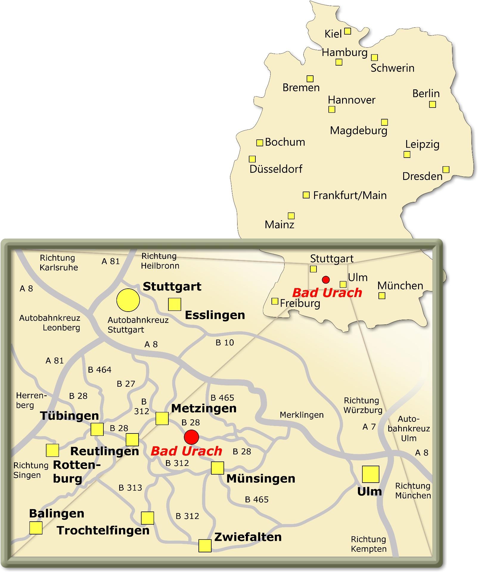 Lageplan Bad Urach